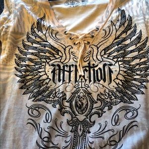 Affliction shirt never work size Lg
